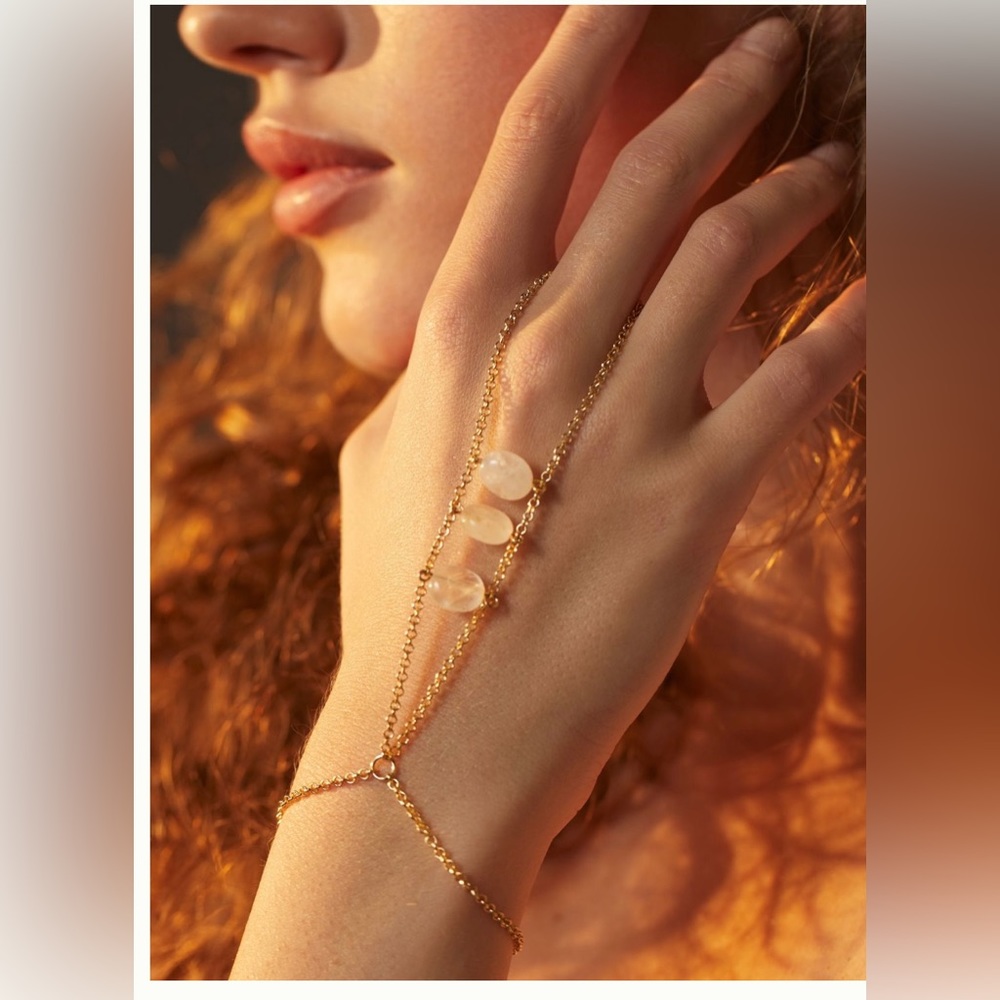 Anthropologie Semi precious stone hand chain
